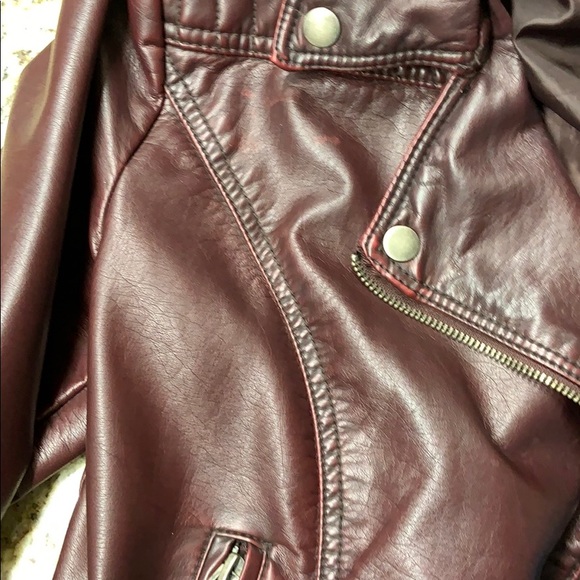 Faux Leather Jacket Merlot - Picture 4 of 8